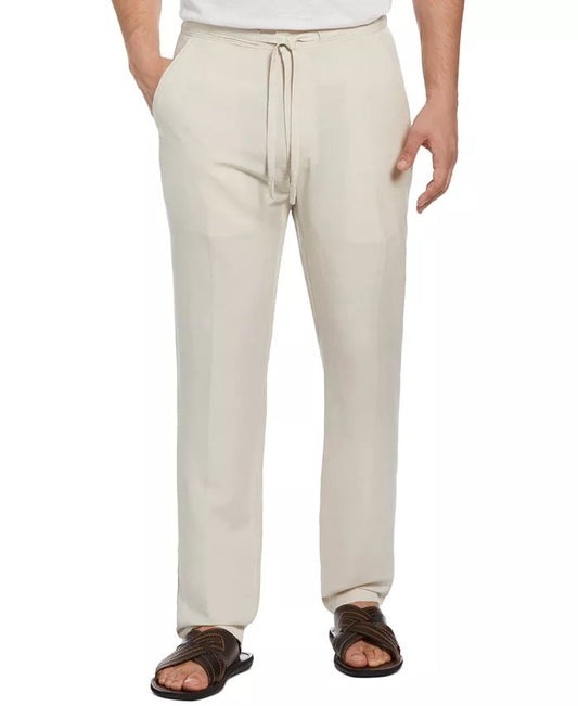 Men's Relaxed Fit Drawstring Trousers in Ivory
