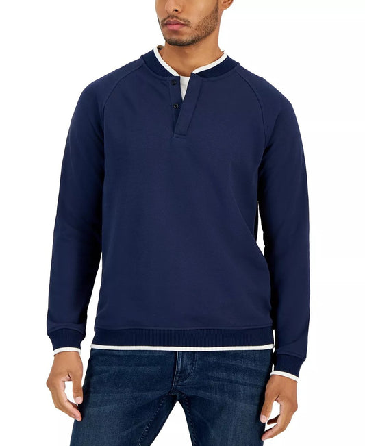 Refined Nautical Stripe Henley Pullover - Tailored for Trendsetters