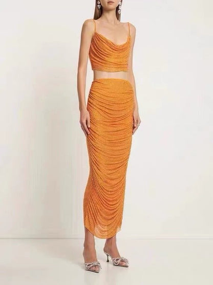 Sunset Sparkle Crystal Two-Piece Gown