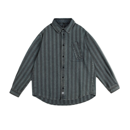 Autumn Striped Casual Loose-Fit Men's Shirt