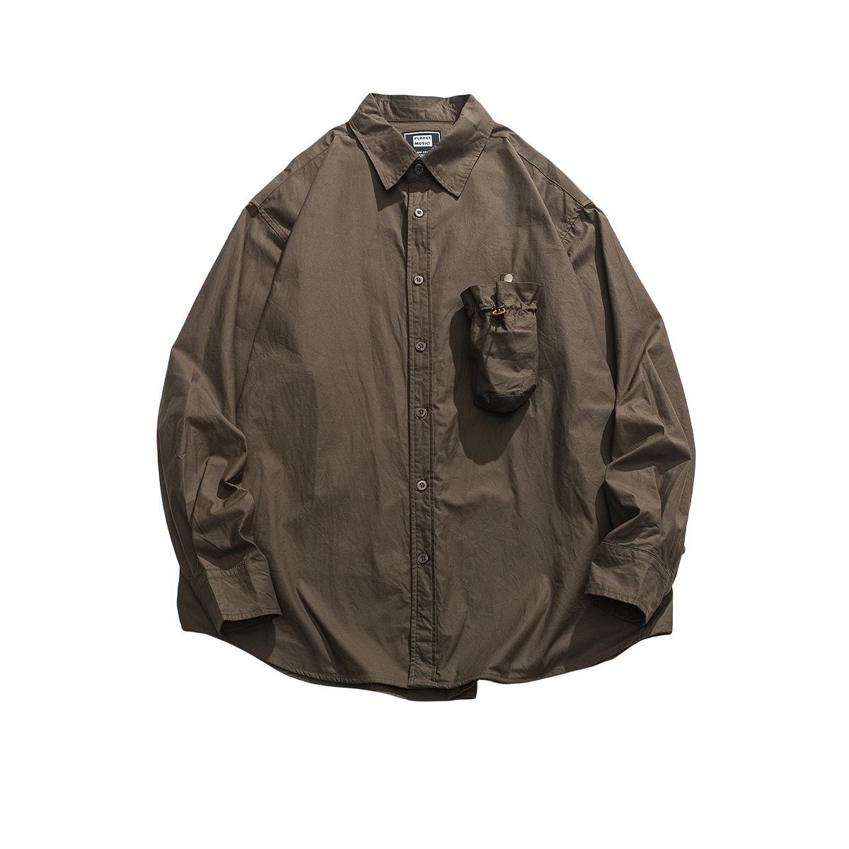 Essential Cotton Utility Overshirt with Drawstring Pocket