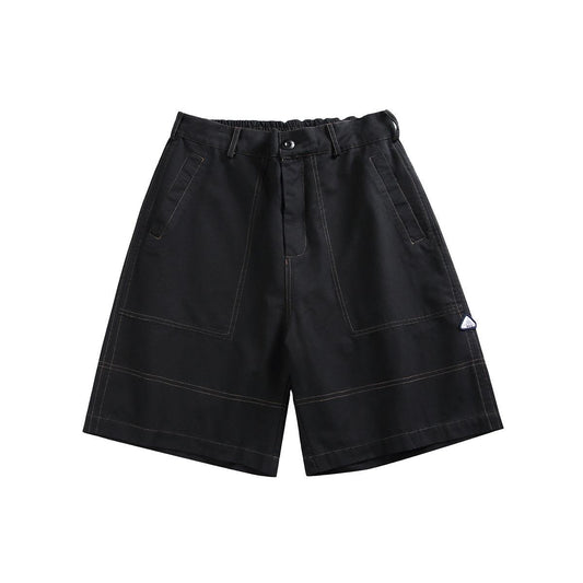 Customizable Zip-Tag Multi-Pocket Wide Men's Shorts
