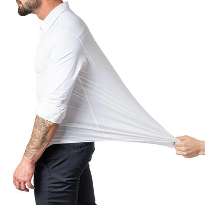 Sleek Stretch Men's Long Sleeve Dress Shirt