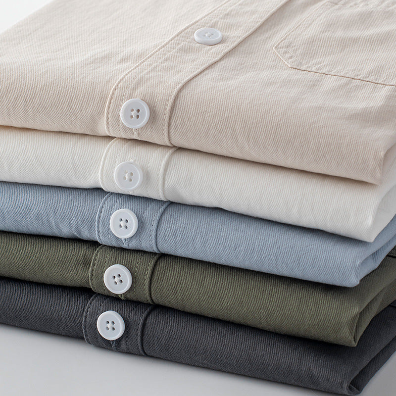 Classic Cotton Men's Casual Long Sleeve Shirt