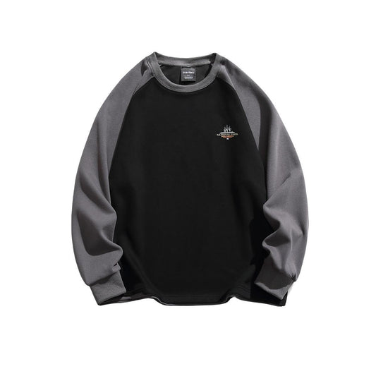 Colorblock Letter Print Casual Crewneck Sweatshirt – Modern Outdoor Leisurewear