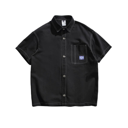 Custom-Fit Pocketed Collar Short-Sleeve Shirt