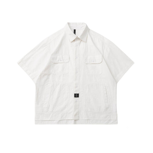 Custom-Crafted Multi-Pocket Cotton Retro Shirt