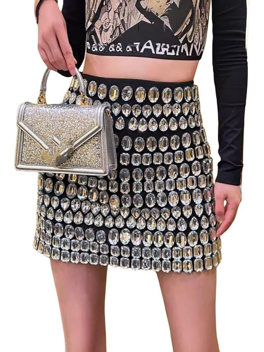 Luxe Crystal Bandage Mini Skirt