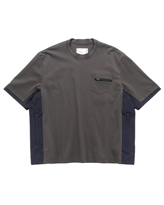Dual-Tone Jersey Tee with Utility Pockets
