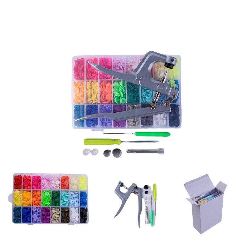 T5/T8 Colorful Plastic Resin Snap Button Installation Tool Kit for Children's Clothing