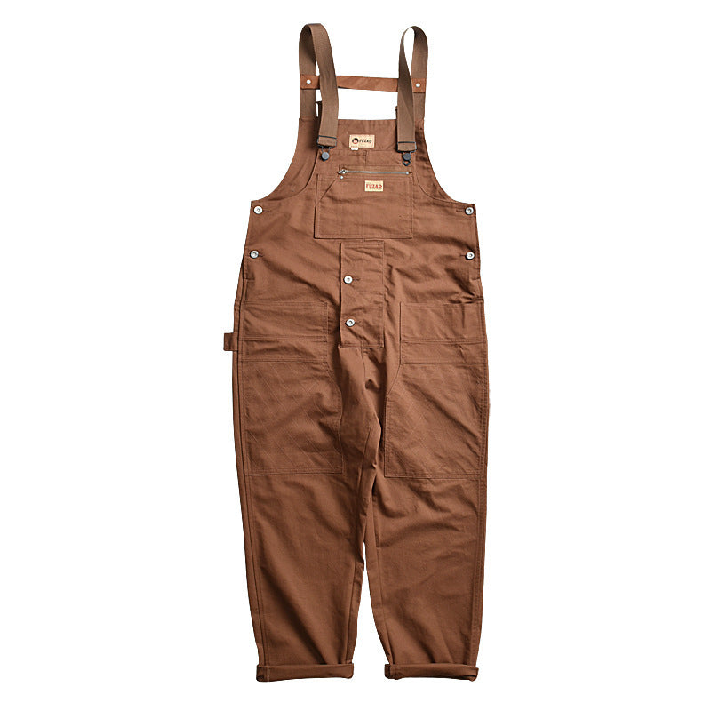 Custom Rustic Brown Utility Overalls