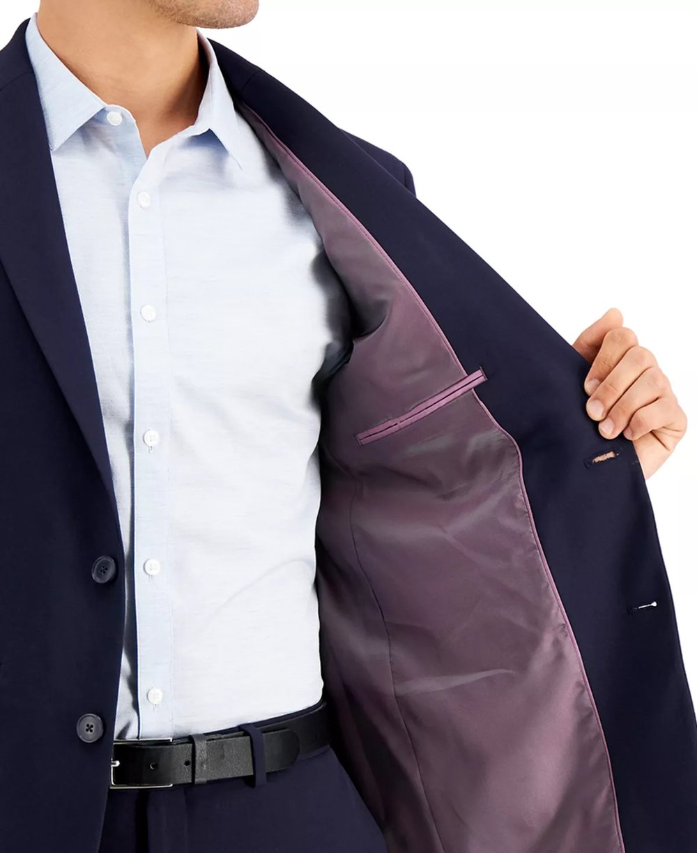 Blazer de costume d'affaires classique bleu marine 