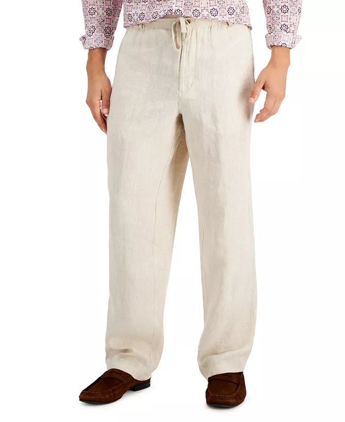 Pantalones lounge de lino natural para hombre 