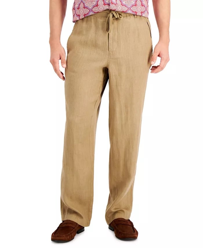 Pantalones lounge de lino natural para hombre 