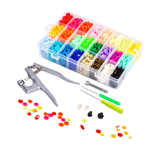 T5/T8 Colorful Plastic Resin Snap Button Installation Tool Kit for Children's Clothing