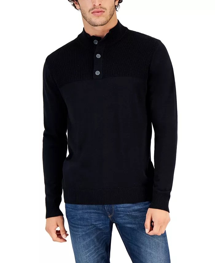 Men's Autumn Henley Knit Sweater