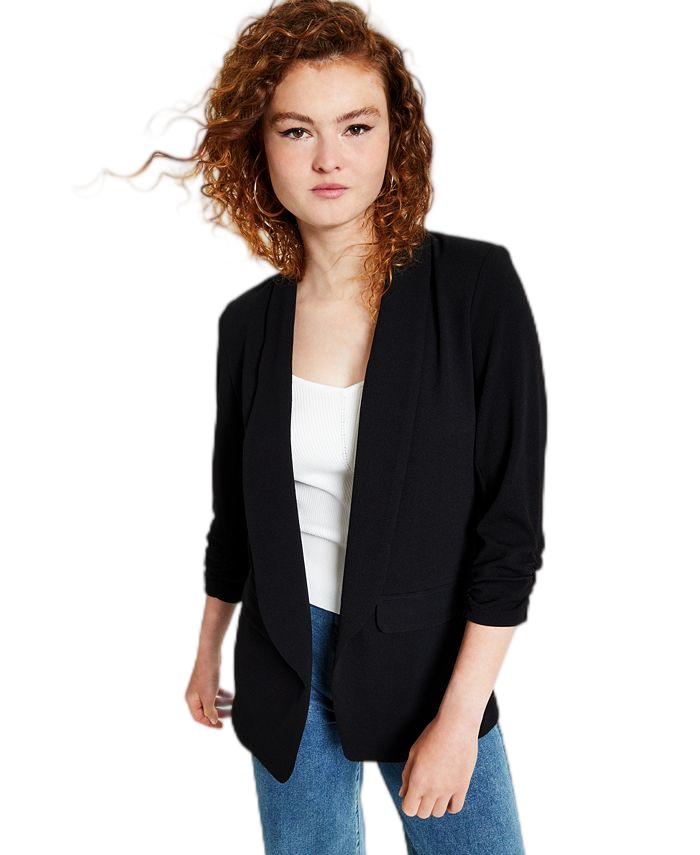 Blazer chic en cascade pourpre sur le devant 