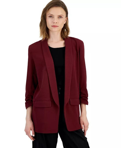 Blazer chic en cascade pourpre sur le devant 