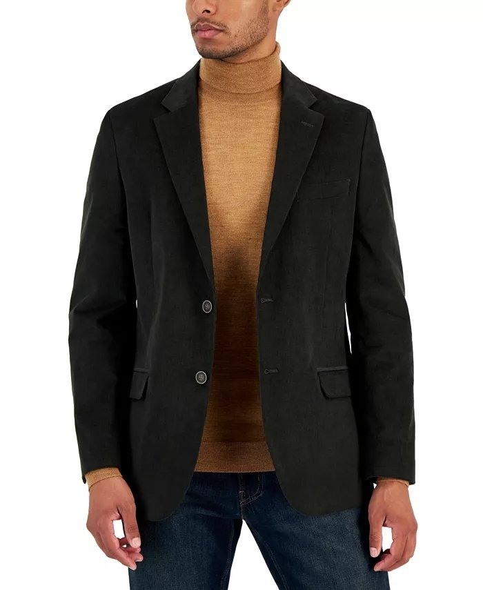 Blazer moderne en velours côtelé coupe slim