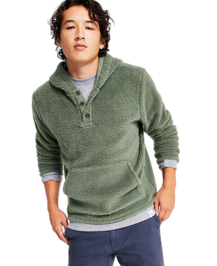 Pull Henley en polaire sherpa confortable – Confort décontracté redéfini