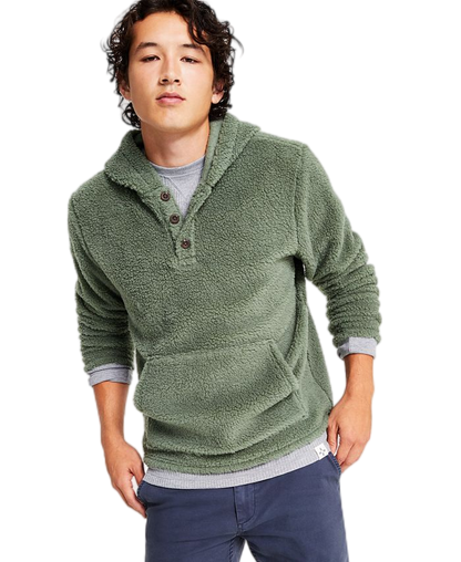 Pull Henley en polaire sherpa confortable – Confort décontracté redéfini