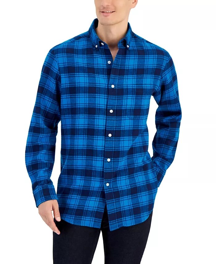 Camisa a cuadros de franela de algodón prémium para hombre: comodidad clásica reinventada 