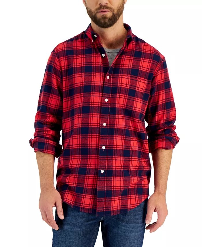 Camisa a cuadros de franela de algodón prémium para hombre: comodidad clásica reinventada 