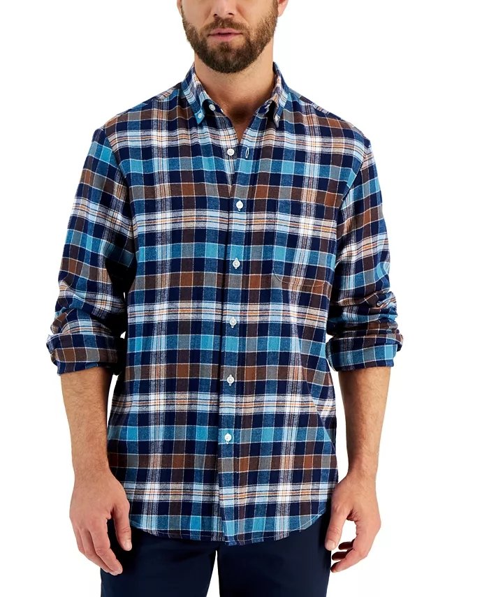 Camisa a cuadros de franela de algodón prémium para hombre: comodidad clásica reinventada 