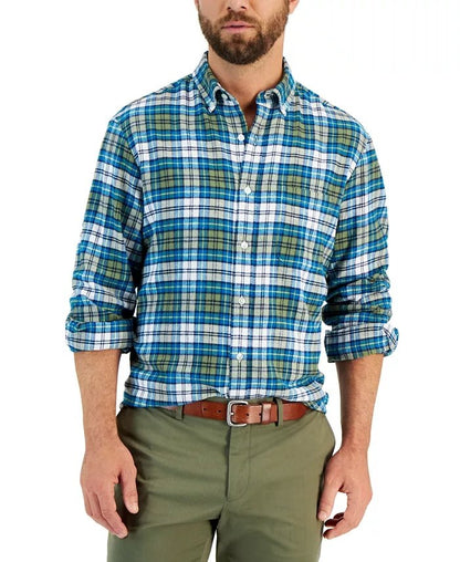 Camisa a cuadros de franela de algodón prémium para hombre: comodidad clásica reinventada 