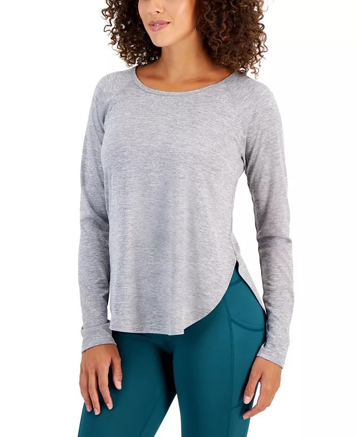 Camiseta jaspeada de manga larga Essential Comfort 