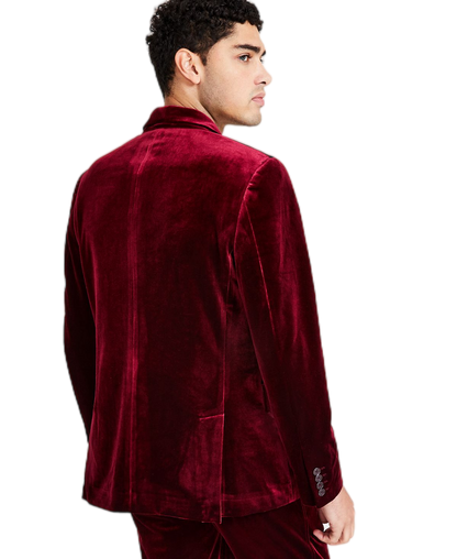 Luxury Burgundy Velvet Blazer