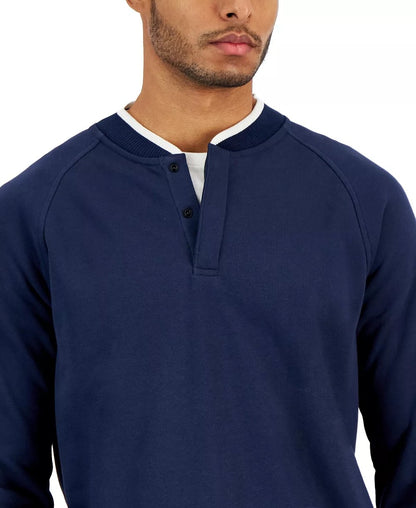 Refined Nautical Stripe Henley Pullover - Tailored for Trendsetters