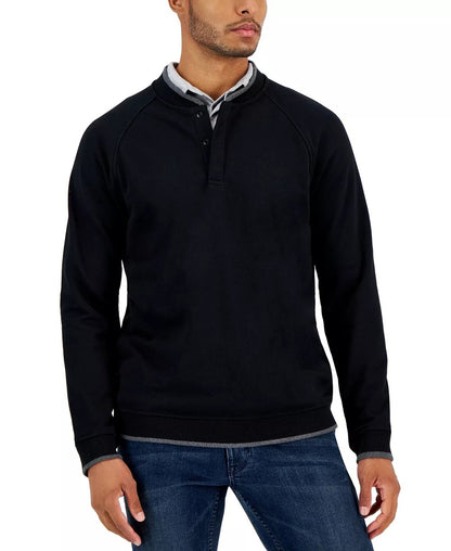 Refined Nautical Stripe Henley Pullover - Tailored for Trendsetters