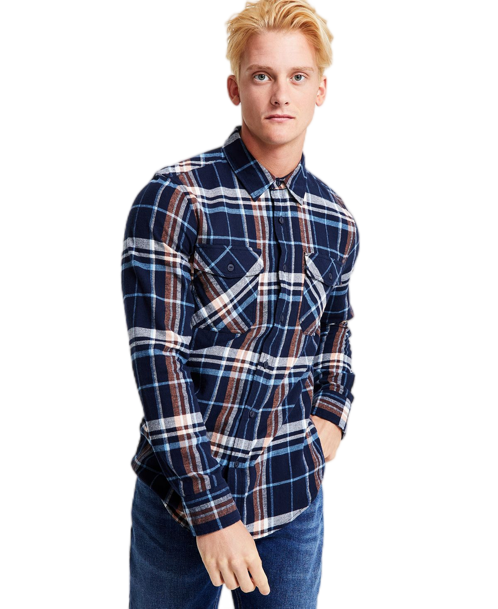 Autumnal Hues Plaid Flannel Shirt - Classic Tailoring with a Modern Twist
