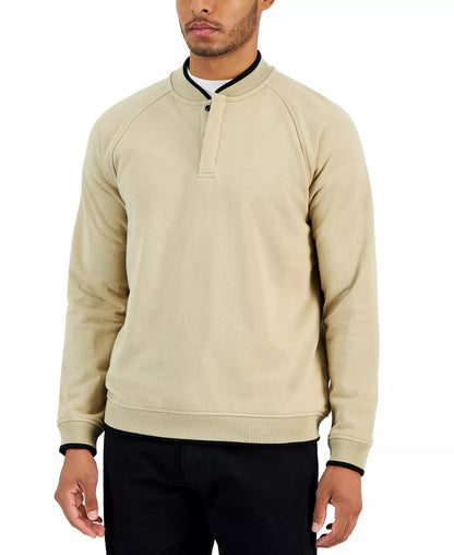 Refined Nautical Stripe Henley Pullover - Tailored for Trendsetters