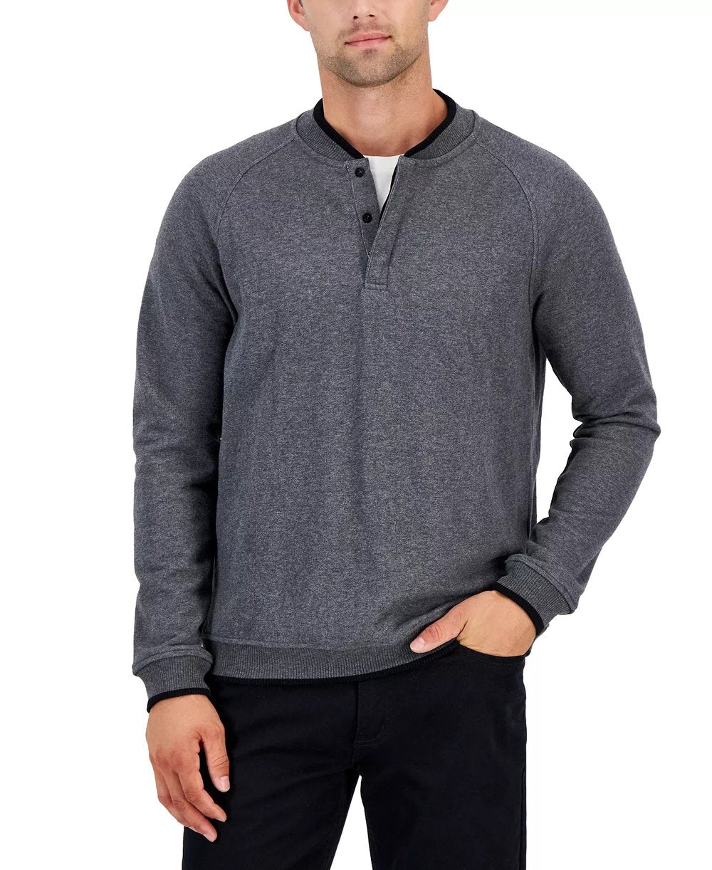 Refined Nautical Stripe Henley Pullover - Tailored for Trendsetters