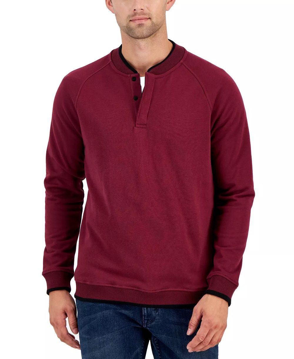 Pull Henley raffiné à rayures nautiques - Conçu pour les créateurs de tendances