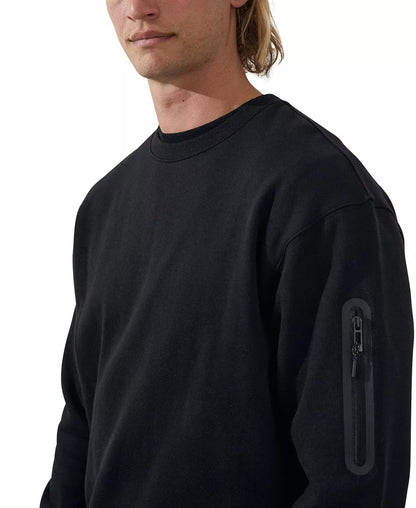 Essential Tactical Arm-Pocket Crewneck - Streamlined Comfort for Urban Style