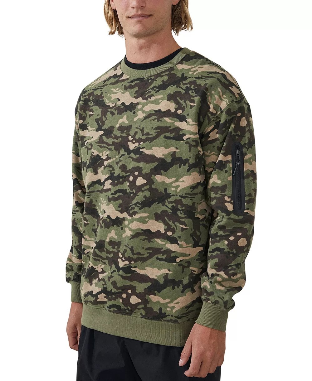Sweat-shirt à col rond camouflage tactique personnalisé - Le confort durable rencontre le style urbain