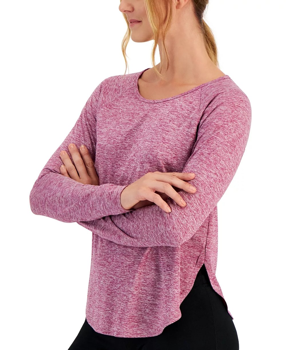 Camiseta jaspeada de manga larga Essential Comfort 