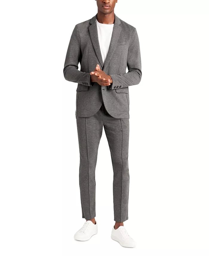 Modern Fit Heathered Knit Suit Jacket