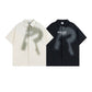 Urban Graffiti Rabbit Print Short Sleeve Shirt – Unisex & Trend-Setting