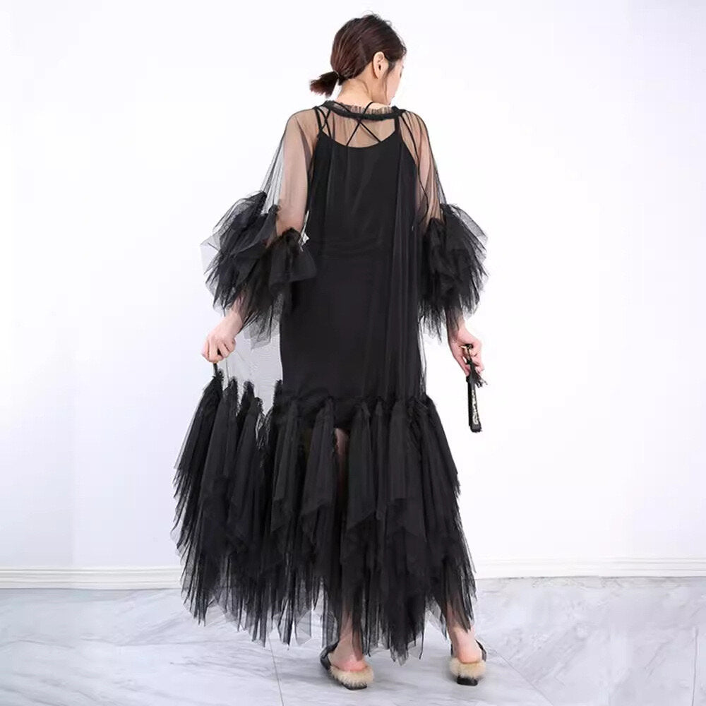 Vestido largo de malla en capas Ethereal Tulle Dream 