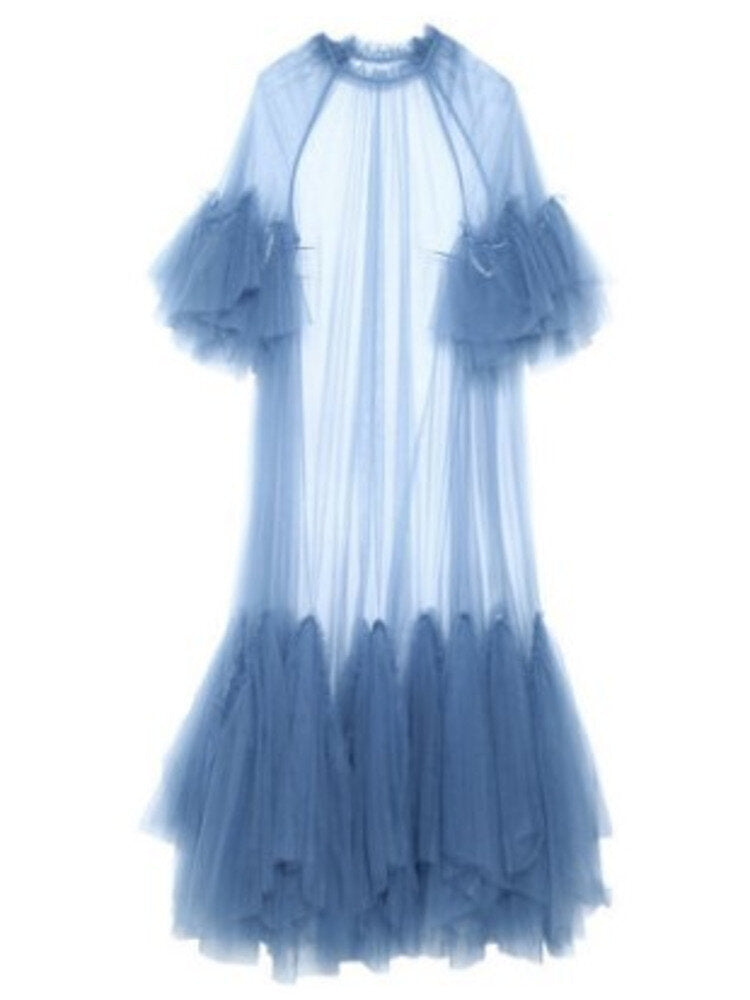 Vestido largo de malla en capas Ethereal Tulle Dream 