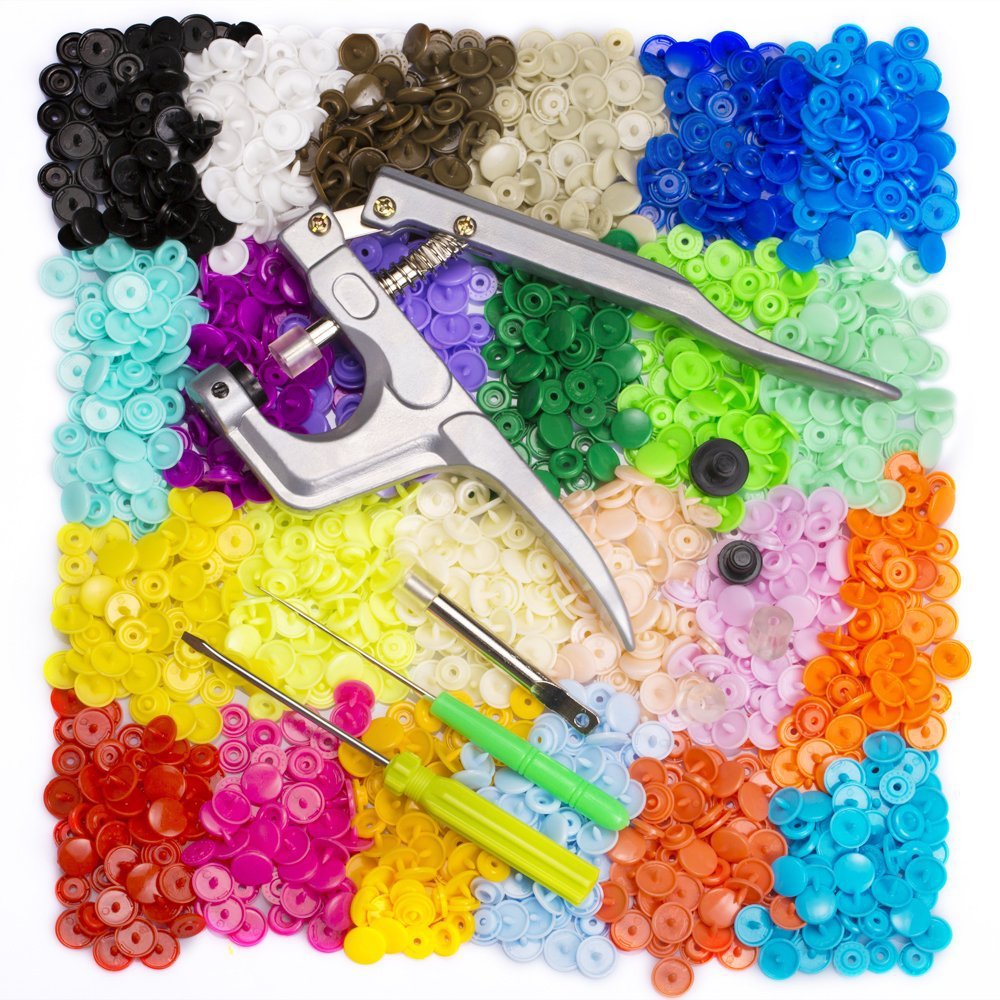 T5/T8 Colorful Plastic Resin Snap Button Installation Tool Kit for Children's Clothing