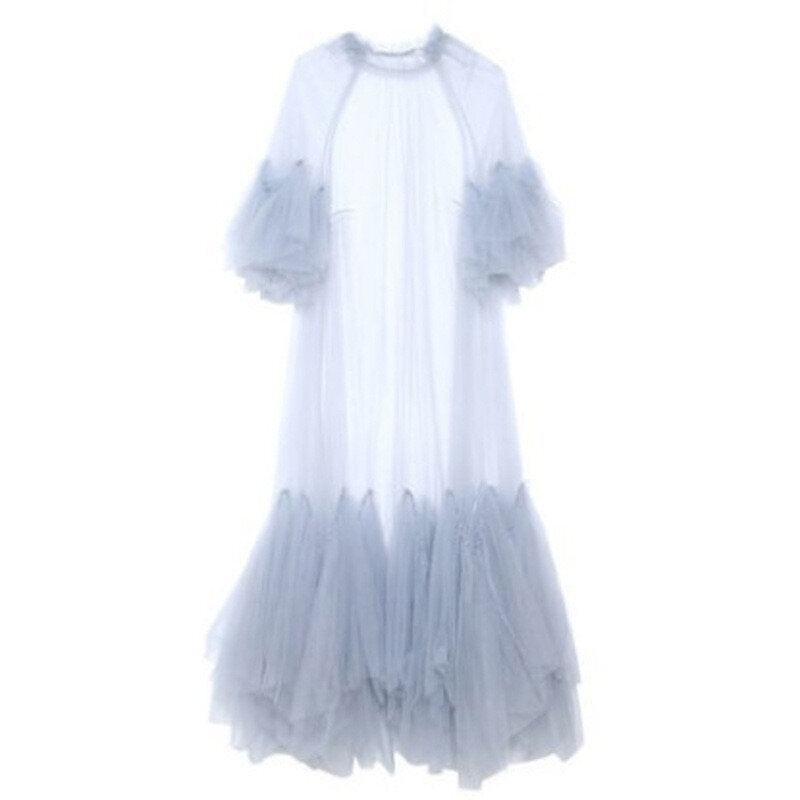 Vestido largo de malla en capas Ethereal Tulle Dream 