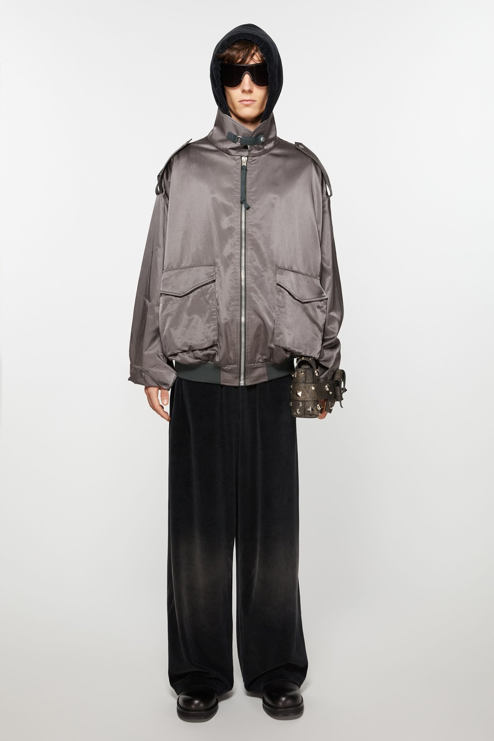 Sleek Satin Bomber Jacket - Tailored Elegance