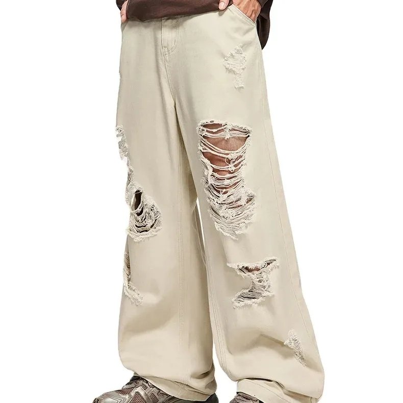 Denim desgastado de pernera ancha: la estética vanguardista se une a la comodidad 