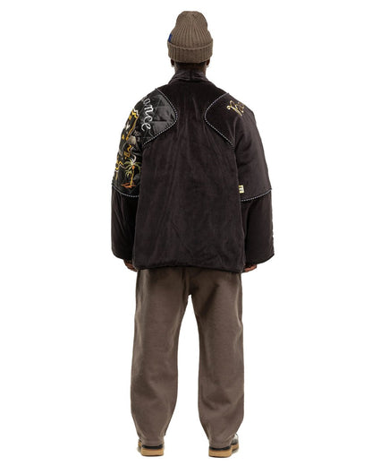 Élégant blouson aviateur en velours brodé 