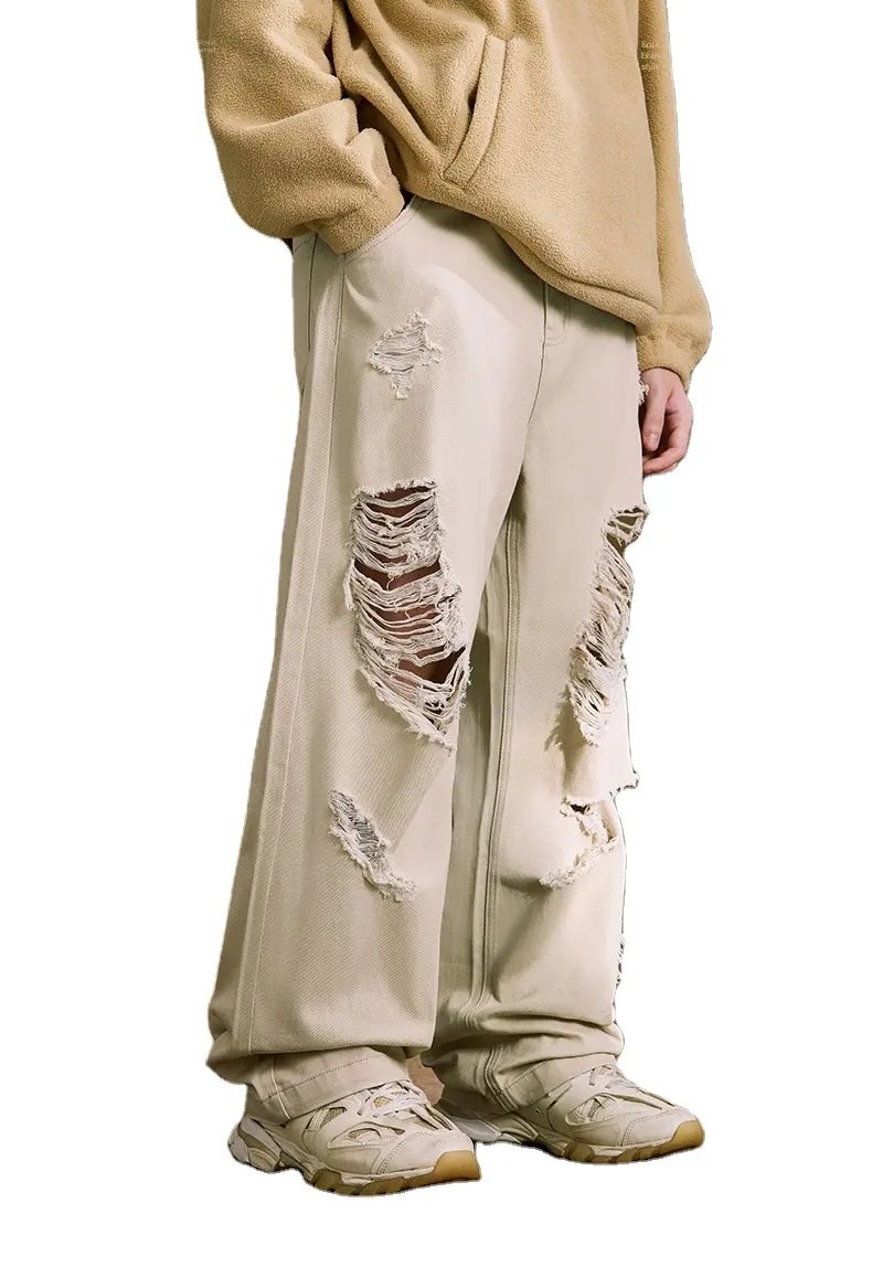 Denim desgastado de pernera ancha: la estética vanguardista se une a la comodidad 